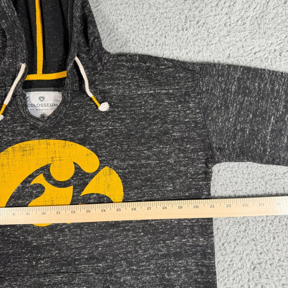 Colosseum Iowa Hawkeyes Hoodie Womens Small Black/Gray Lightweight University - Picture 6 of 8